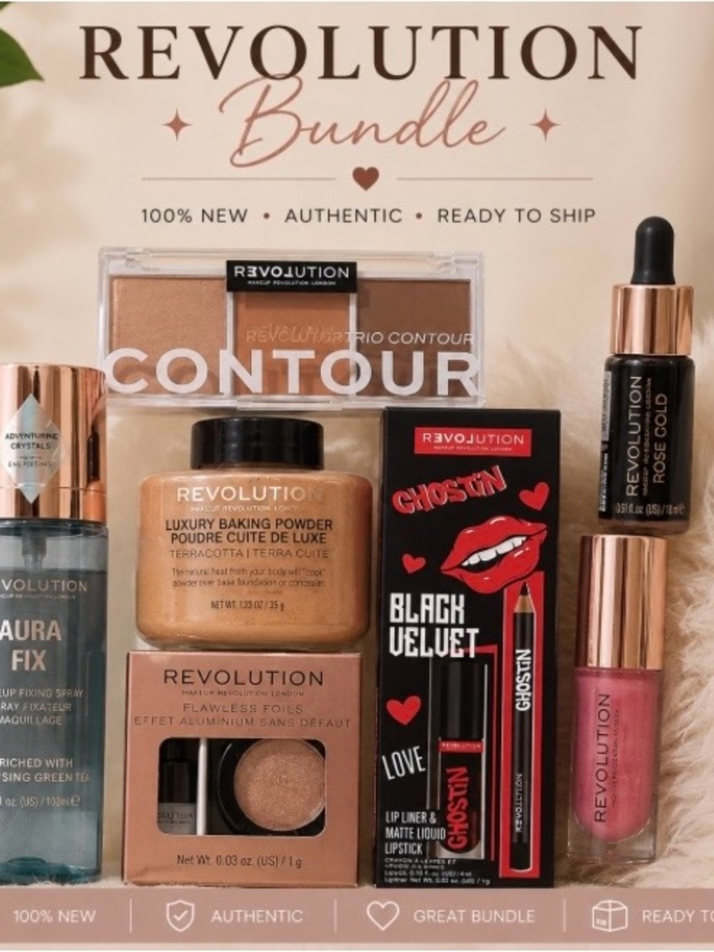 90 pieces Revolution Eyeshadow & Glow Set - Rose, Bronze & Shimmer
